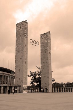 BERLİN-GERMANY-MAYIS 23: Berlin Olympia Stadyumu 1936 Yaz Olimpiyatları için ilk olarak 23 Mayıs 2010 'da Berlin Almanya' nın Reichssportfeld kentinde inşa edildi.