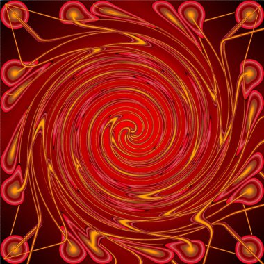 Kırmızı saykodelik spiral fraktal model arkaplan