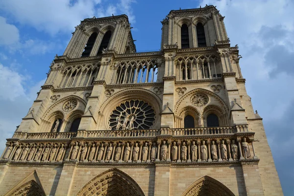 Vista Frontale Notre Dame Parigi Francia — Foto Stock