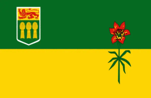 加拿大萨斯喀彻温省旗帜说明 加拿大 — 图库照片