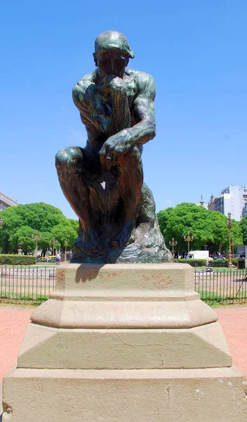 Buenos Aires Argentina Noviembre Thinker Auguste Rodin 2011 Front Congress — Foto de Stock