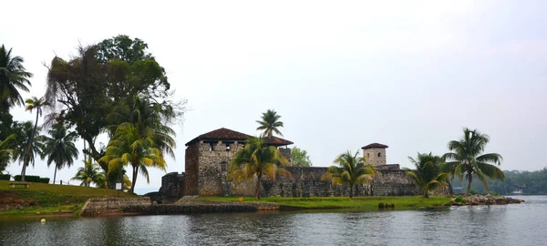 Lake Izabal Guatemala Het Castillo San Felipe Lara Een Spaans — Stockfoto