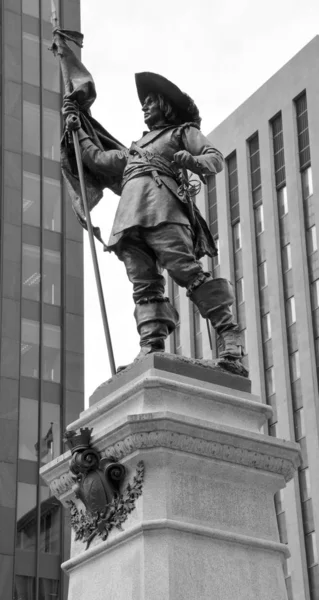 Montreal Quebec Canada Estatua Pablo Chomedey Sieur Maisonneuve Primer Gobernador — Foto de Stock