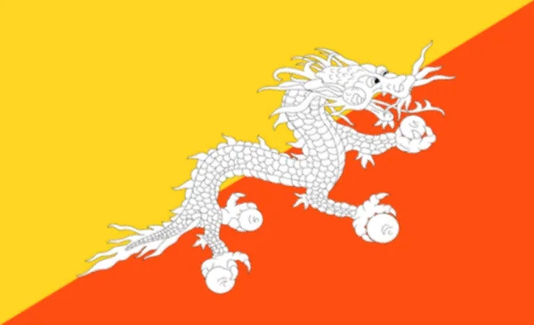 Flagge Von Bhutan Den Offiziellen Farben Und Dem Korrekten Verhältnis — Stockfoto