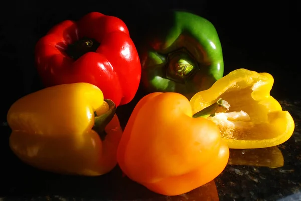 Pimentão Também Conhecido Como Pimentão Doce Pimenta Capsicum Grupo Cultivares — Fotografia de Stock