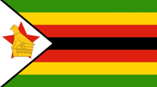 Souveräne Staatsflagge Des Landes Simbabwe Den Offiziellen Farben — Stockfoto