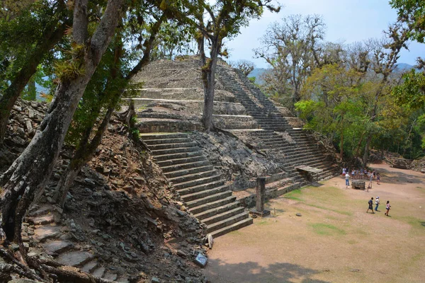 Copan Honduras Αίθουσα Χορού Copan Είναι Ένας Αρχαιολογικός Χώρος Του — Φωτογραφία Αρχείου