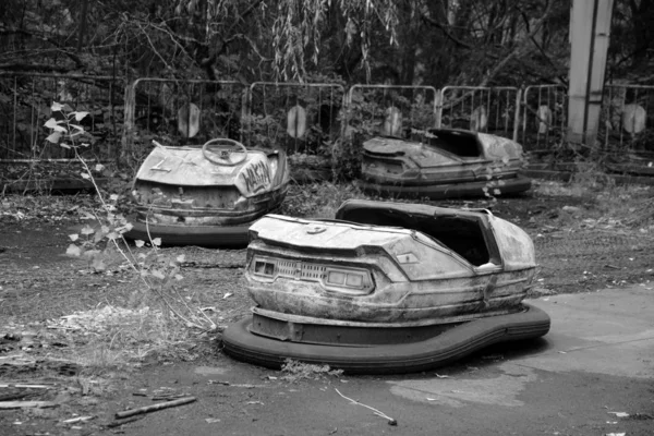 Pripyat Chernobyl Ukraine Autoscooter Der Geisterstadt Pripjat Ausschlusszone Des Tschernobyl — Stockfoto
