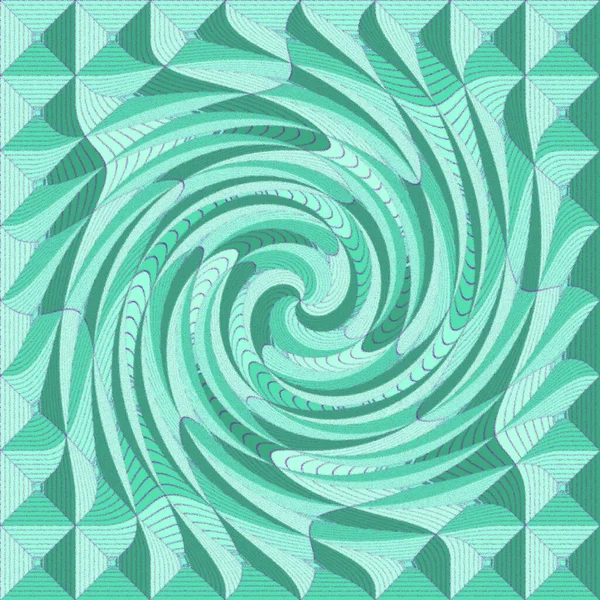 Πράσινο Ψυχεδελικό Σπειροειδές Fractal Μοτίβο Φόντο — Φωτογραφία Αρχείου