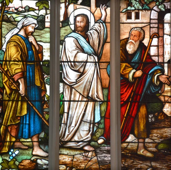 Montreal Canada September 2015 Stained Glass Window Saint James United — Stock Photo, Image