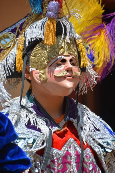 San Antonio Palopo Guatemala April 2016 Guatemalan Fiesta Masked Dancers — 스톡 사진