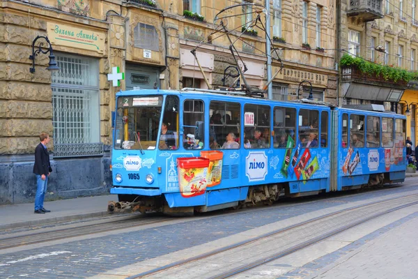 Lviv Ukraine Lviv 전차는 우크라 리비우의 트램웨이이다 우크라이나 서부에서 유일하게 — 스톡 사진