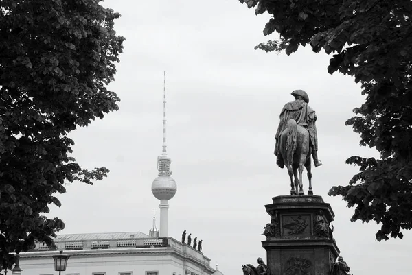 Berlín Německo 2010 Jezdecká Socha Fredericka Velikého Bronzového Sochařství Počest — Stock fotografie