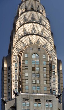 NEW YORK ABD 27 Ekim 2013 'te New York' ta Chrysler binasının ön cephesinin ayrıntıları 1931 'de Empire State Binası tarafından aşılmadan önce dünyanın en yüksek binasıydı.. 