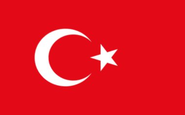 Resmi renkleri ve görünüm oranı 2: 3 olan Türkiye bayrağı. Düz vektör illüstrasyonu.