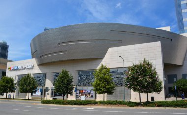 CHARLOTTE NORTH CAROLINA JUNE 20 2016: NASCAR Hall of Fame. Opened in 2010 it honors drivers who have shown exceptional skill at NASCAR driving, all-time great crew chiefs and owners. 