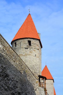 Tallinn, Estonya - 18 Eylül 2015: Tallinn, Estonya 'daki Toompea Kalesi (Domberg) veya Katedral Tepesi Kulesi. Unesco Dünya Mirası sitesinin bir parçası.