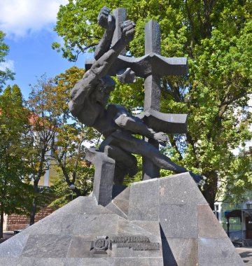 LVIV UKRAINE 09 09 09 17: Komünist Suçlar Mağdurları Anıtı. Sovyet iktidarı ve Stalinist rejimin kurbanı olmuş milyonlarca masum insan için tarihi bir anıt.