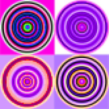 Şekerleme renklerinde daireleri olan bulanık piksel renksiz desen