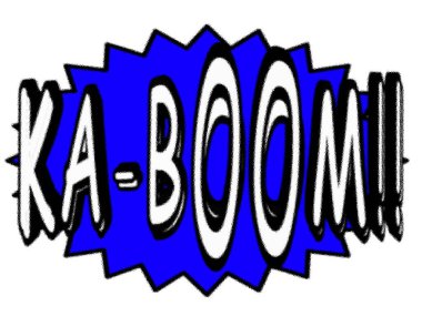 Çizgi roman bulutunda KA-BOOM illüstrasyonu