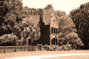 CHARLESTON SC USA JUNE 23 2016: Main house Middleton Place is a plantation in Dorchester County, directly across the Ashley River from North Charleston, in the U.S. state of South Carolina.