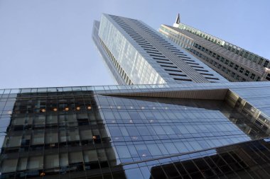 17 Mart 2019 'da Montreal, Quebec, Kanada' da La Tour IBM-Maraton Kuleleri olarak da bilinen dev gökdelenler, 1250 Rene-Levesque