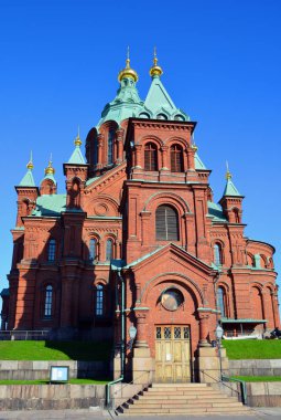 Helsinki Finlandiya 26 Eylül 2105: Uspenski Katedrali'ne bir Ortodoks katedrali, Helsinki, Finlandiya, Theotokos (Meryem Dormition için adanmış olduğunu.).