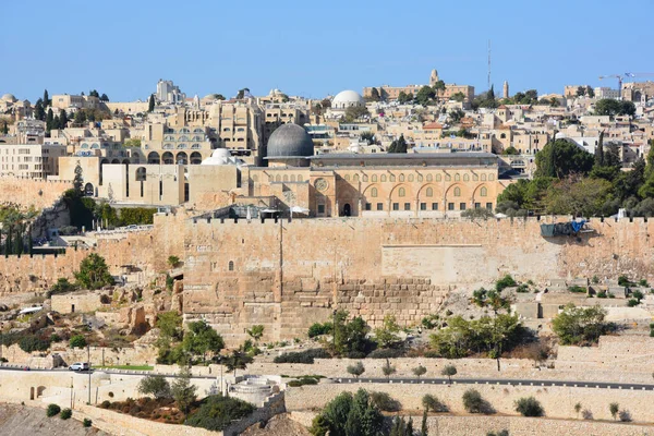 Jeruzalém Israel Panoramatický Pohled Mešitu Aqsa Také Známý Jako Aqsa — Stock fotografie