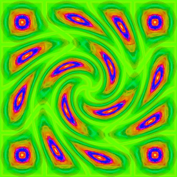 Bezszwowe Kolorowe Psychodeliczny Spiralny Wzór Fraktalny Tło — Zdjęcie stockowe