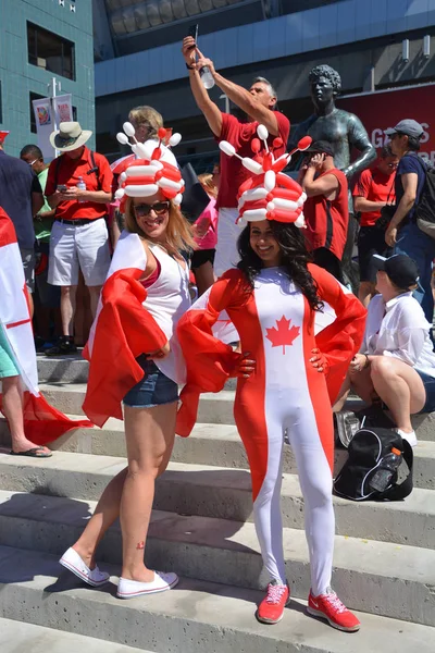 Vancouver Canada June 2015 Los Aficionados Canadienses Llegan Place Stadium — Foto de Stock