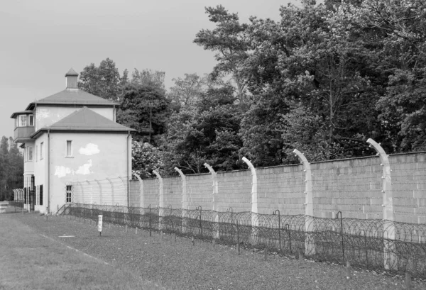 Sachsenhausen Oranienburg Germany Barbed Fence Sachsenhausen Nazi Camp 200 000 — ストック写真
