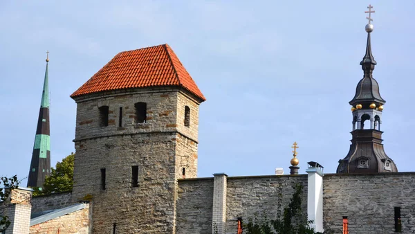 Tallinn Észtország Szeptember 2015 Fal Összekötő Nunna Szauna Kuldjala Tornyok — Stock Fotó