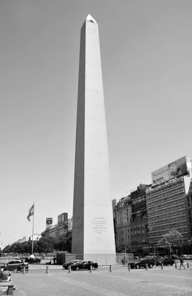 Buenos Areas Argentina November Obelisco Avenida Julio Una Amplia Avenida — Foto de Stock