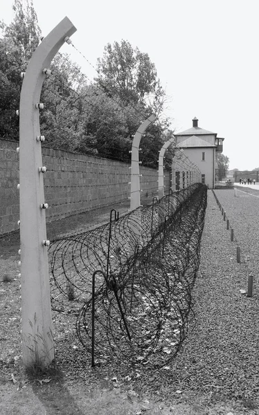 Sachsenhausen Oranienburg Germany Barbed Fence Sachsenhausen Nazi Camp 200 000 — стокове фото