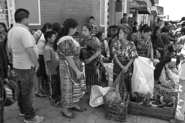 Quetzaltenango Guatemala Abril 2016 Pessoas Vendem Perus Quetzaltenango Maket Este — Fotografia de Stock