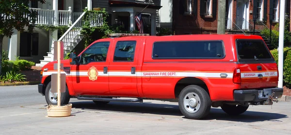 Savannah Georgia Usa 2016 Truck Savannah Fire Emergency Services Implementado — Foto de Stock