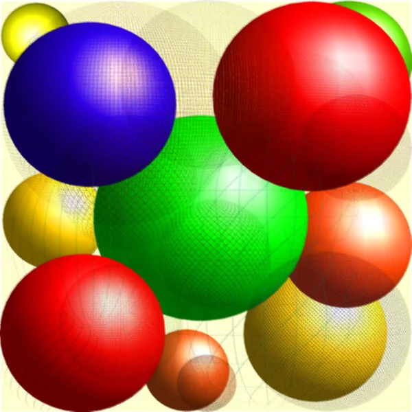 Červená Zelená Modrá Žlutá Lesklé Skleněné Koule Vzor — Stock fotografie