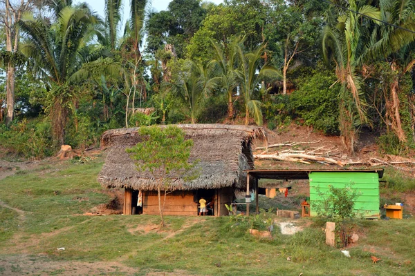 Гватемала Сельский Простой Дом Местные Семьи Сталкиваются Крайней Нищетой Тяжелыми — стоковое фото