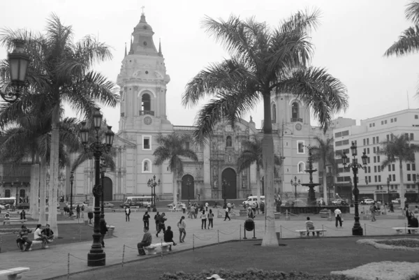 Lima Peru Listopada Katedra Plaza Armas Dniu Listopada 2009 Limie — Zdjęcie stockowe