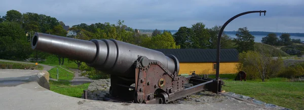 Helsinki Finnland September 2015 Die Kanone Von Suomenlinna Ist Eine — Stockfoto