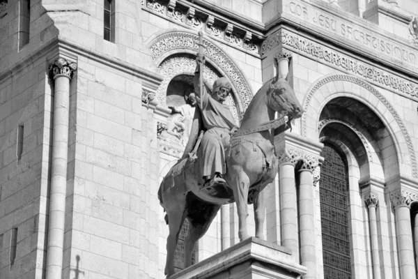 Paris Okt Reiterstatue Des Heiligen Louis Auf Basilica Sacre Coeur — Stockfoto