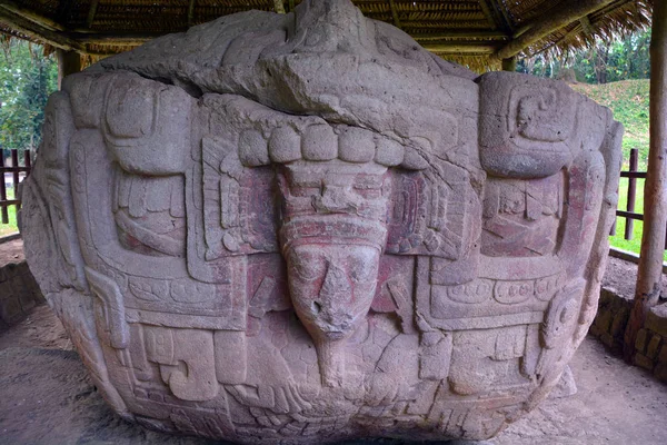Tikal Guatemala Maya Stelae Monument Som Skapades Maya Civilisationen Forntida — Stockfoto
