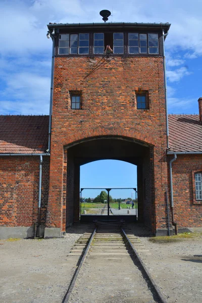 Auschwitz Birkenau Polska Koszary Obozu Koncentracyjnego Auschwitz Były Siecią Niemieckich — Zdjęcie stockowe
