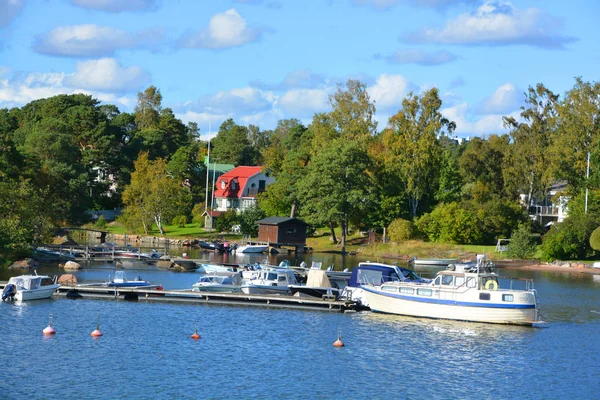 Helsinki Finland September 2015 Pier Harbour Quay Island Está Localizado — Fotografia de Stock