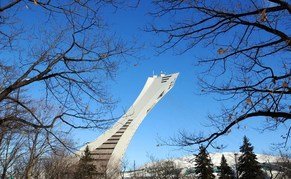 Montreal Canada Feb Montreal Olympic Stadium Tower February 2012 Tallest — Stock Photo, Image