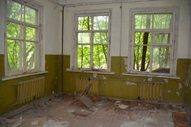 PRİPYAT CHERNOBYL UKRAINE 09 03: 17: Hayalet Şehir Pripyat 'taki Okul Çernobil kazasının Yasak Bölgesi tarihteki en feci nükleer santral kazasının enerjisine hakim