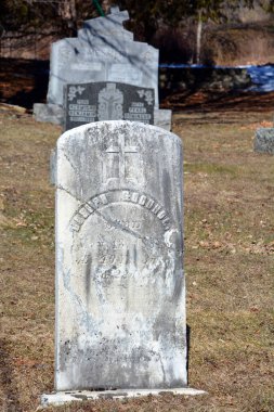 FRELIGHSBURG QUEBEC CANADA 20 Mart 2016: Saint Francois Assise Mezarlığı Frelighsburg Monteregie Bölgesi Quebec Kanada