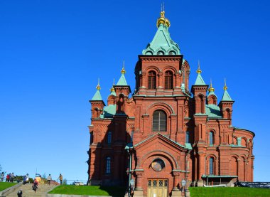 Helsinki Finlandiya 26 Eylül 2105: Uspenski Katedrali'ne bir Ortodoks katedrali, Helsinki, Finlandiya, Theotokos (Meryem Dormition için adanmış olduğunu.).