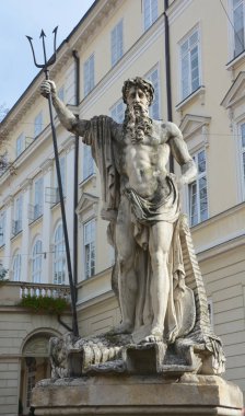 KIEV UKRAINE 09 05: Deniz ve okyanus tanrısı Neptün 'ün (Poseidon)