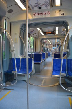 CHARLOTTE NC USA 06 24 2016:  LYNX Blue Line of The Charlotte Area Transit System, commonly referred to as CATS, is the public transit system. It operates bus and rail of Charlotte metropolitan area. 